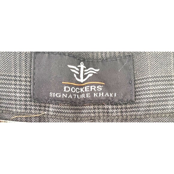 Dockers Men’s Signature Charcoal Pattern Flat Front Pants 33x32 - Picture 8 of 10